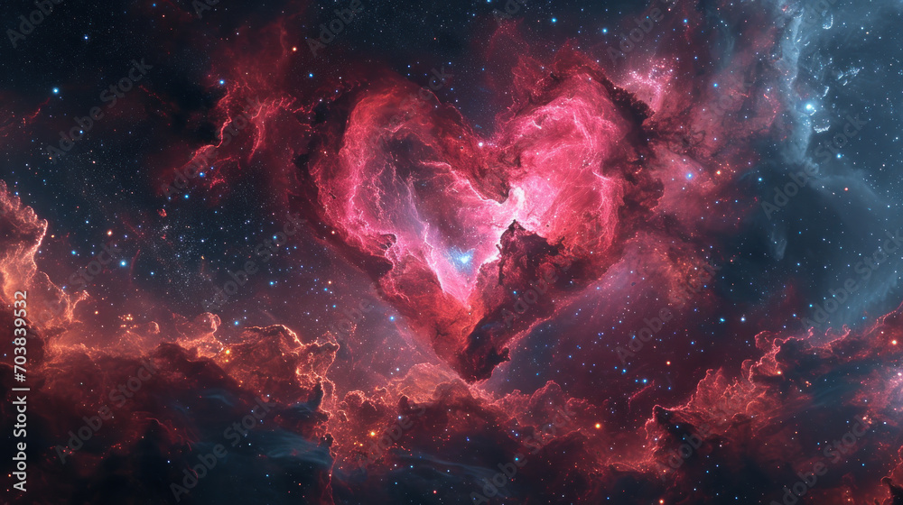 Heart of the Cosmos A Stellar Valentine - obrazy, fototapety, plakaty 