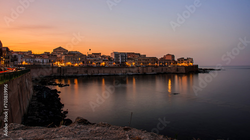 the splendid afternoon panorama that can be enjoyed from a panoramic point of Ortigia  the tourist pearl of Syracuse