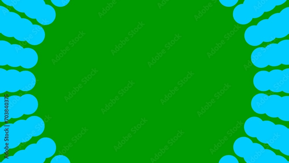 Animated increasing blue dots circles from the center. Vector illustration isolated on green background. Animated increasing blue dots circles from the center. Vector illustration isolated on green background.