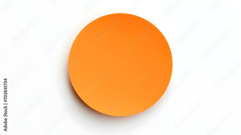 Orange round Paper Note on a white Background. Brainstorming Template with Copy Space