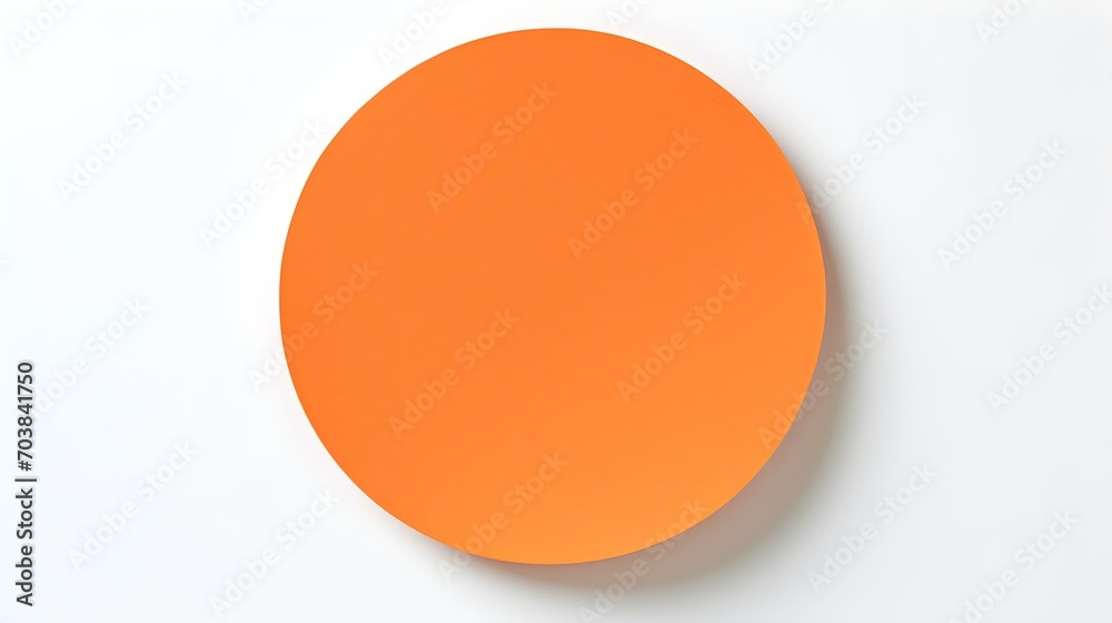 Orange round Paper Note on a white Background. Brainstorming Template with Copy Space Orange round Paper Note on a white Background. Brainstorming Template with Copy Space