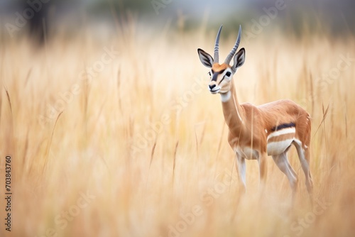 young springbok playing in a lush savanna