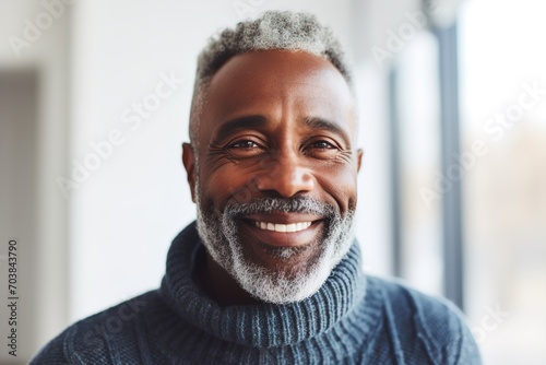 man happy portrait male beautiful smiling old home black african american one alone lonely fun happiness mature elderly active guy