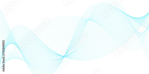 Abstract blue blend wave lines on transparent background. Modern blue flowing wave lines and glowing moving lines. Abstract frequency sound wave lines and technology curve lines background. 