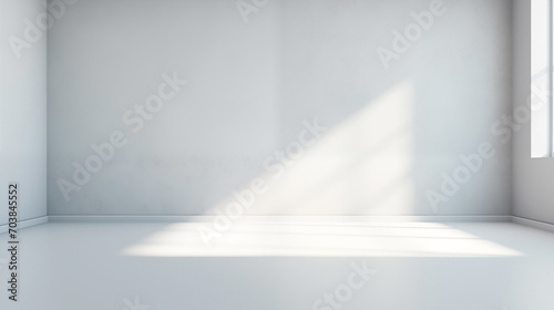 Minimalistic pastel gray gentle background. Empty space of room, product display