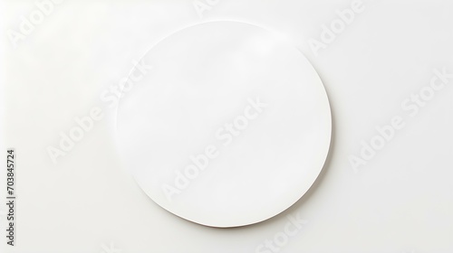 White round Paper Note on a white Background. Brainstorming Template with Copy Space