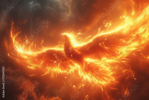 Phoenix Reborn in Berst of Solar Majesty ,generated by IA