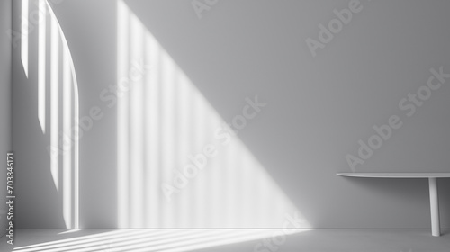 Minimalistic pastel gray gentle background. Empty space of room, product display © Artem81