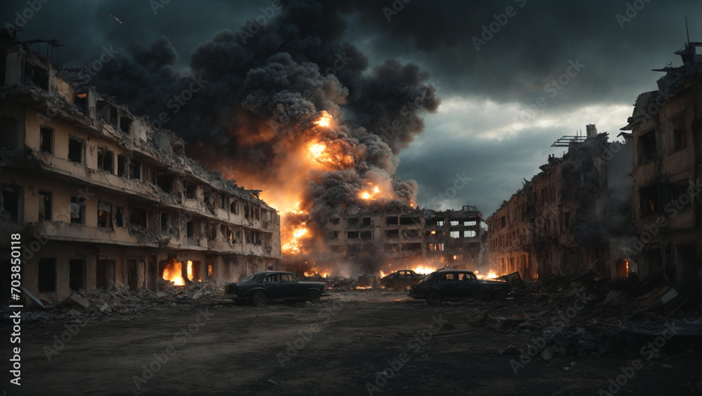 An image representing a destroyed city 
