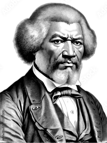 American social reformer, abolitionist, orator, writer, and statesman - Frederick Douglass, generative AI	 photo
