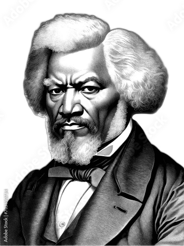 Portrait of Frederick Douglass, generative AI	 photo