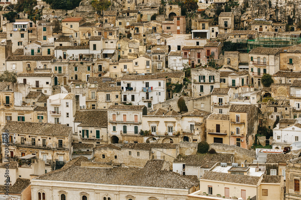 Urban view of Modica, a city in the Province of Ragusa, Sicily, southern Italy.	