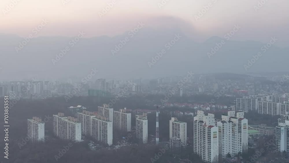 서울 중랑천도심석양 서울 중랑천도심석양