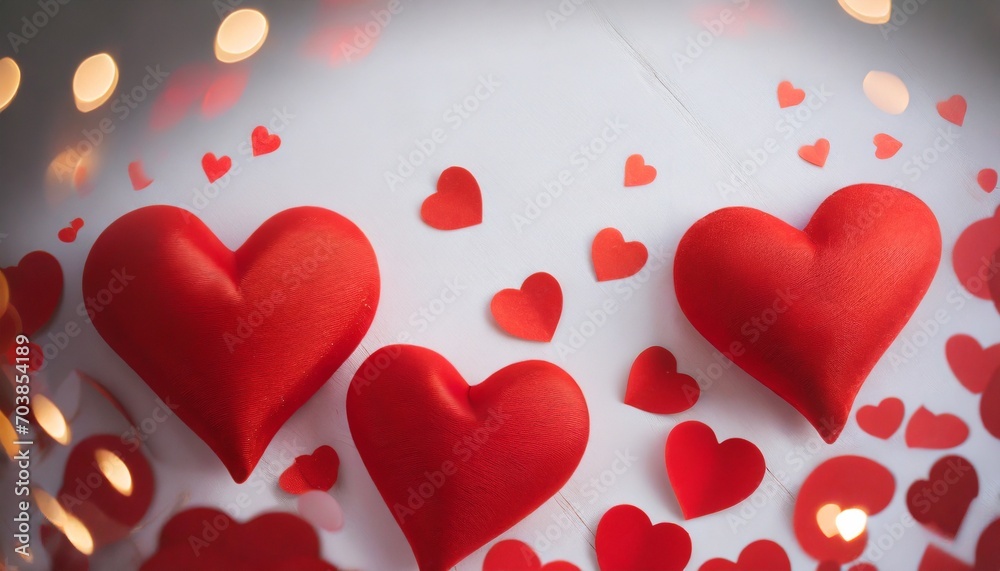 valentine background with hearts Crimson Glow: Valentine's Radiance Heartfelt Illumination Love's Embrace