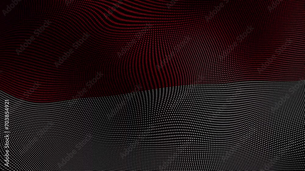 vagues de drapeau d'Indonésie avec des particules