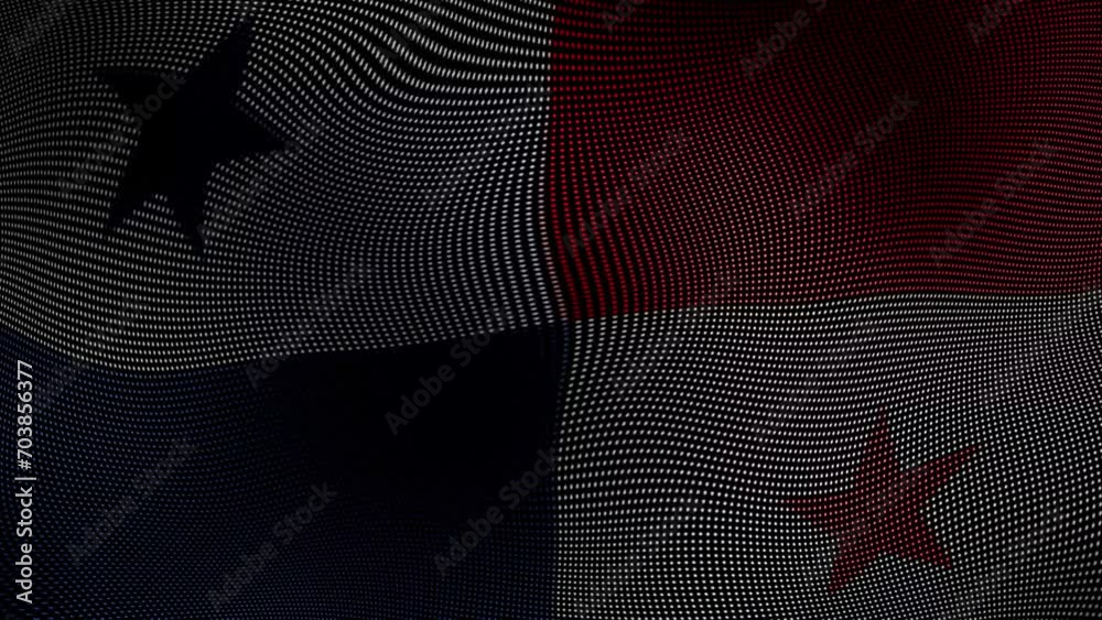 vagues de drapeau du Panama avec des particules
