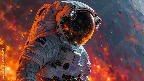 Astronaut Isolated On Dark Background Spaceman, Background Banner HD