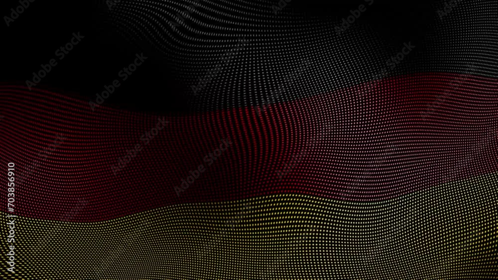 vagues de drapeau de l' Allemegne avec des particules