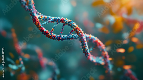 Genetic Wonder  Vibrant DNA Double Helix Symbolizing Transformation