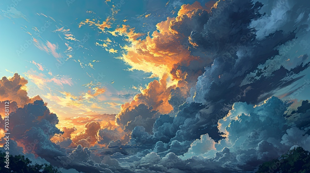 Beautiful Clouds Blue Sky Copy Space, Background Banner HD
