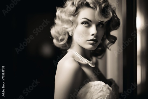 A female vintage glamour Model portrait.