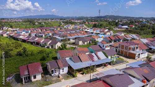 Subsidized housing is available in urban areas and still has large areas of land photo