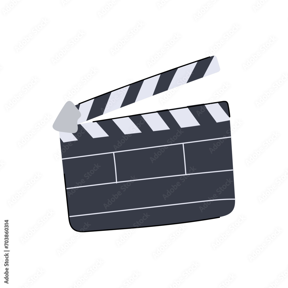 Obraz premium film clapperboard cartoon. clap video, slate director, clapboard camera film clapperboard sign. isolated symbol vector illustration