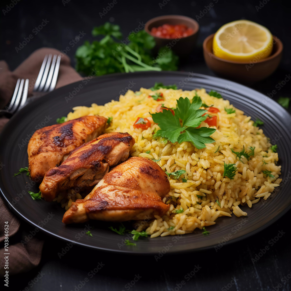 chicken wings with rice, Generative AI, Generativ, KI chicken wings with rice, Generative AI, Generativ, KI