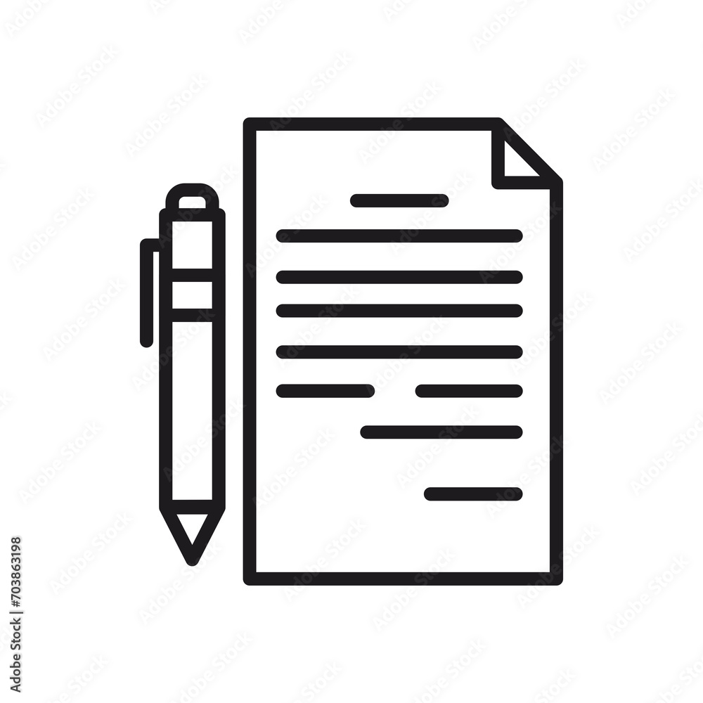 Fototapeta premium paper and pen icon