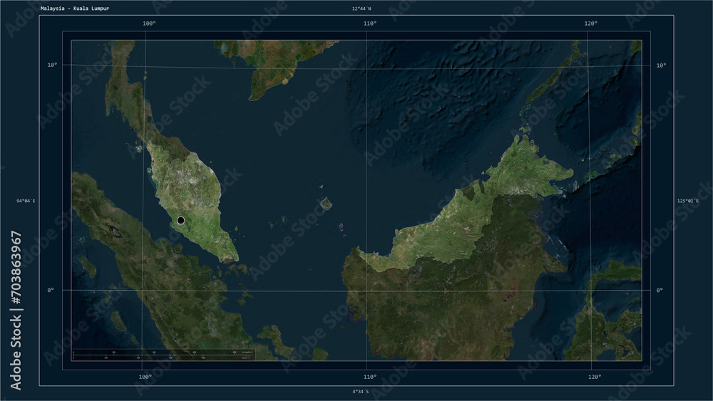 Malaysia composition. High-res satellite map