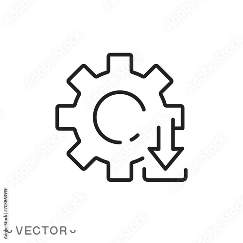 update system icon, 
download settings, system update download isolated on white background, editable stroke eps 10 vector illustration