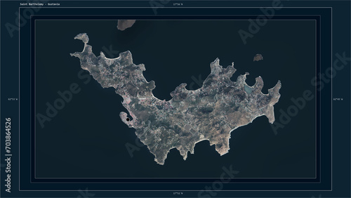 Saint Barthelemy composition. High-res satellite map photo