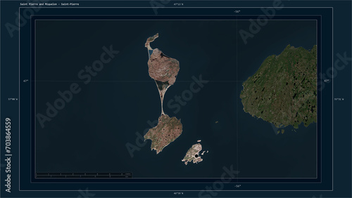 Saint Pierre and Miquelon composition. High-res satellite map
