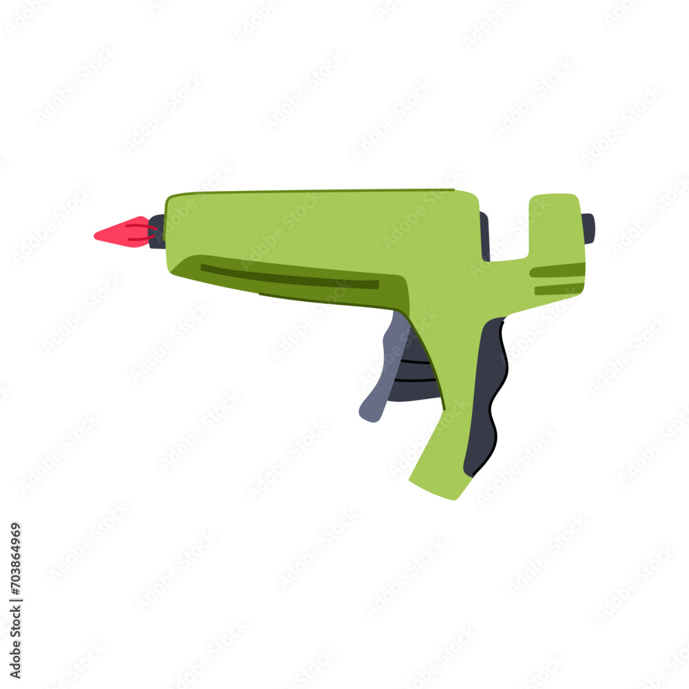 Obraz premium pistol glue gun cartoon. flower woman, adhesive plastic, stick tool pistol glue gun sign. isolated symbol vector illustration