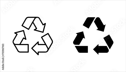 Recycle and zero waste concept icon set, vector illustration on white background