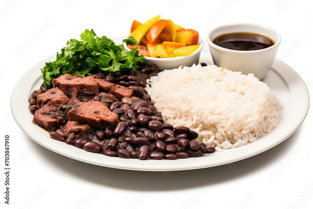 Food dish meat lunch meal beef dinner plate red delicious rice salad Food dish meat lunch meal beef dinner plate red delicious rice salad