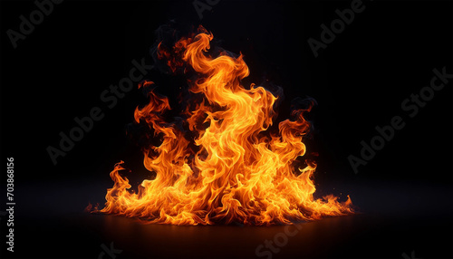 A highly realistic and intense image of fire engulfing the entire frame in a 16_9 aspect ratio.