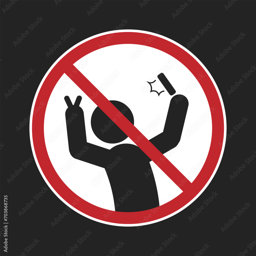 Printable sticker label restriction sign of do not take a self portrait