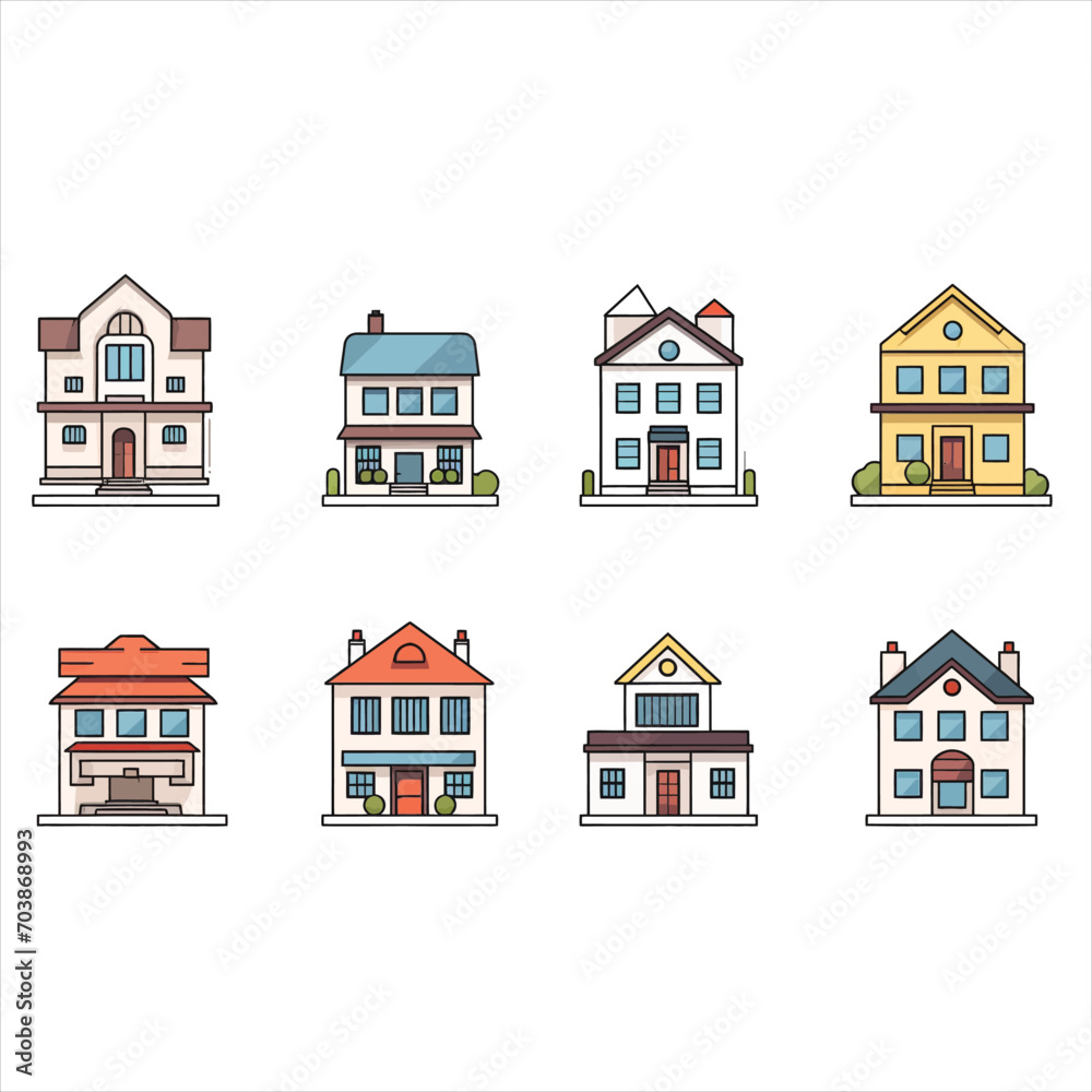 real estate icon set vector illustration