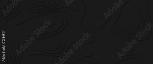 Abstract black paper cut style design. Abstract paper cut layered black posters.  photo