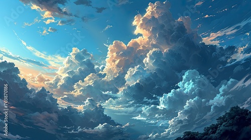 Blue Sky Cloud Background, Background Banner HD