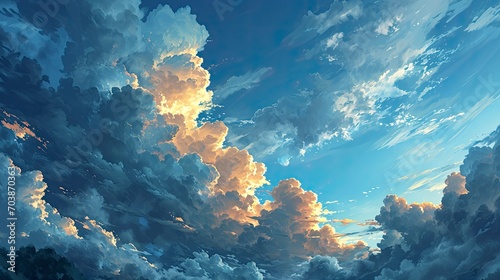 Blue Sky Clouds Background  Background Banner HD