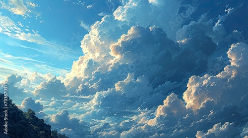 Blue Sky Clouds Beautiful, Background Banner HD