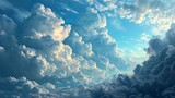 Blue Sky White Clouds Nature Background, Background Banner HD