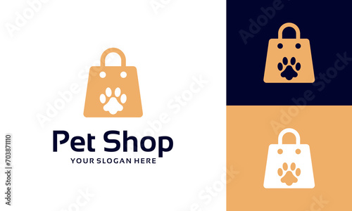 pet shopping logo design template suitable for pet shops, animal feed