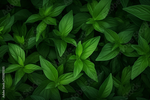 Background of many fresh green leaf textures coming together. © Phaigraphic