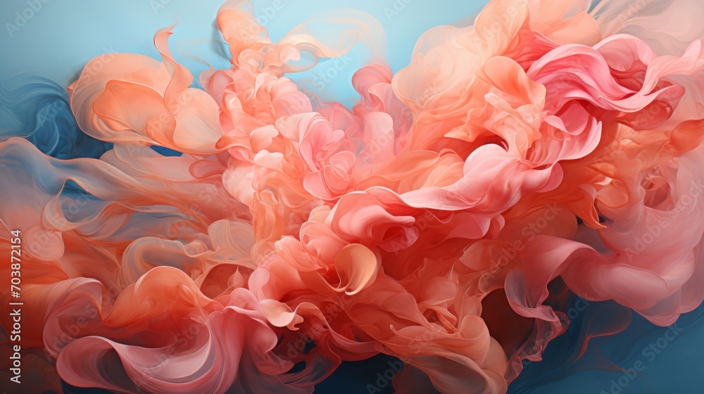 background, backdrop in pink and peach fuzz tones. abstract curls, wavy lines. color 2024. background, backdrop in pink and peach fuzz tones. abstract curls, wavy lines. color 2024.