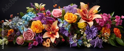 Mixed flower arrangement: various flowers in different colors for a wedding © kashif 2158