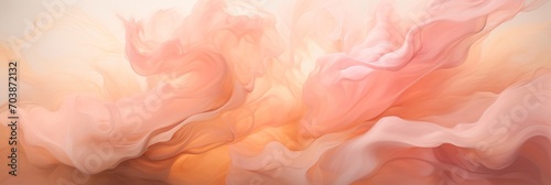 abstract background, backdrop in Peach Fuzz, swirling, wavy. color 2024. banner, panorama.