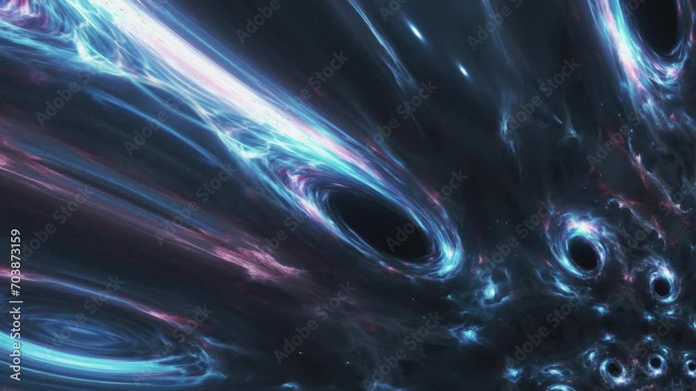 Singularity in a black hole. Event horizon. Multiverse and travel to ...